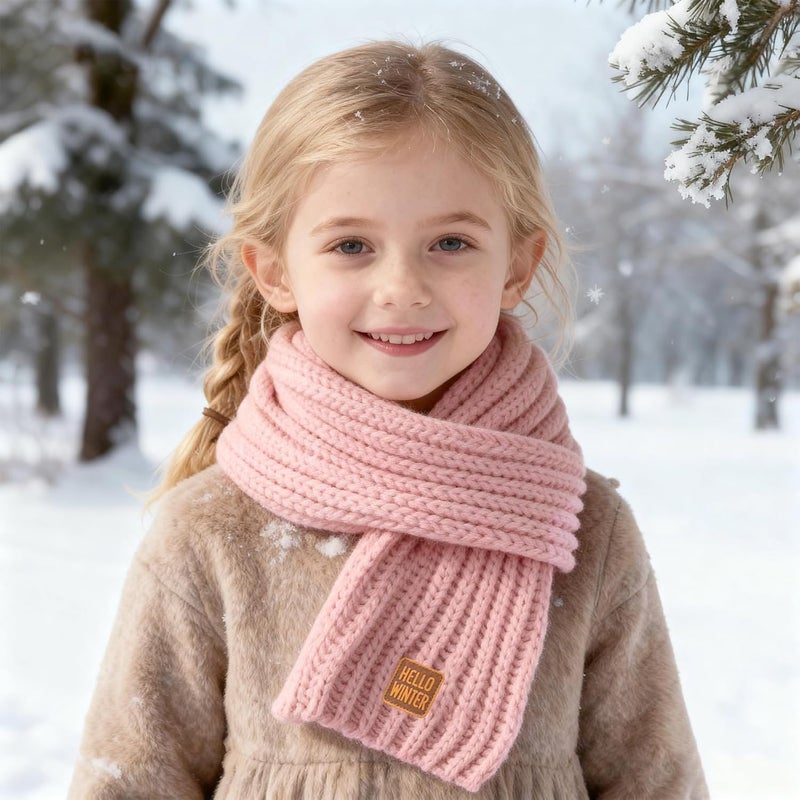 Hello Winter Kids Scarf Winter Neck Warmer Toddler Neck Scarf Girls Thick Scarves Boys Warm Neck Warp 2-12 Years - Image 5